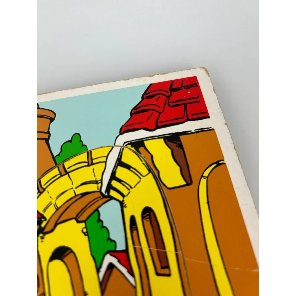 Walt Disney Productions Playskool 8 Piece Board Puzzle Pinnochio Jiminy Cricket